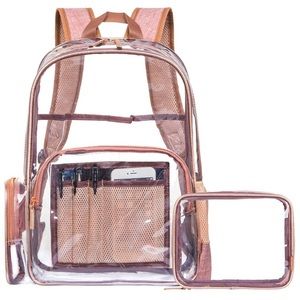 Rose gold clear backpack